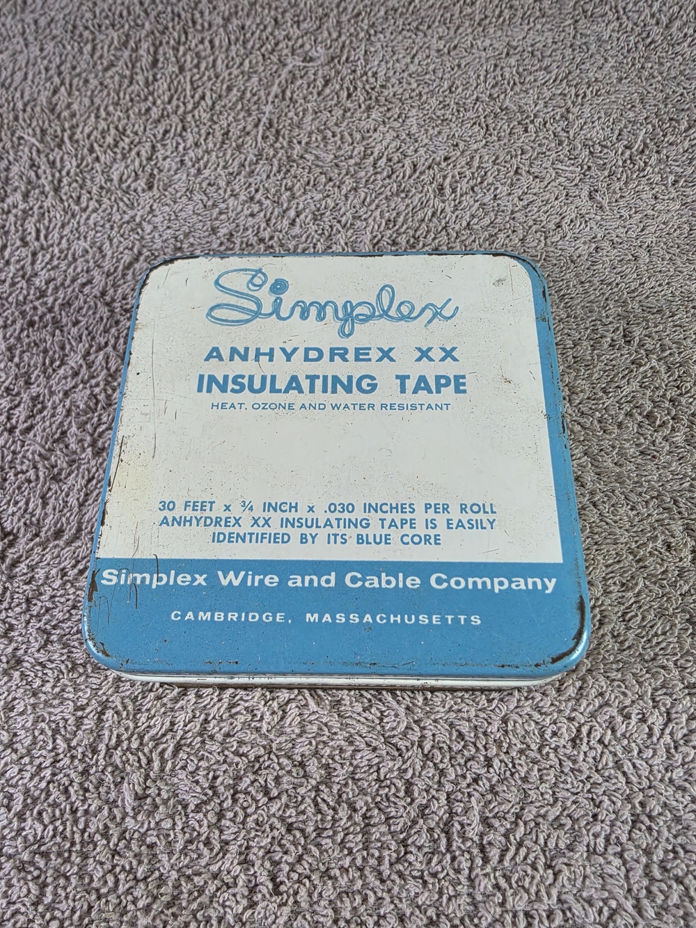 Simplex Anhydrex XX Insulating Tape Tin - Blue & White